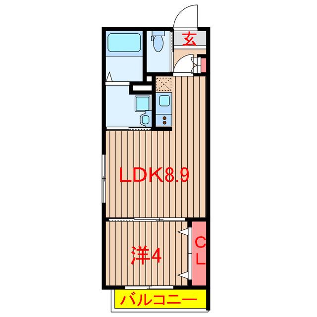 YSA薬園台(1LDK/2階)の間取り写真