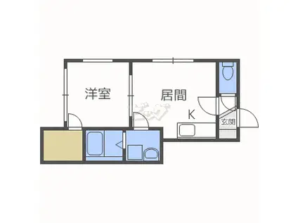 ジュピターII(1DK/3階)の間取り写真