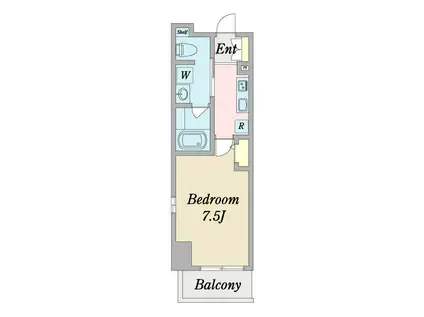グラフティ(1K/6階)の間取り写真