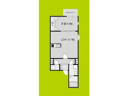 KIT祝町(1LDK/3階)の間取り写真