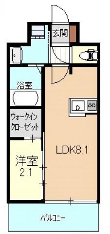 CLEANFIELDBLDG(1LDK/5階)の間取り写真