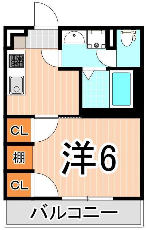 リブリ・ウィスタリア II(1K/1階)の間取り写真