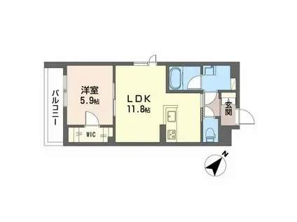 LA MAISON MARRON(1LDK/2階)の間取り写真
