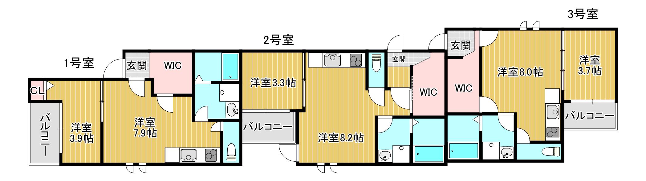 フォレストヴィラ筥崎宮前(1LDK/2階)の間取り写真