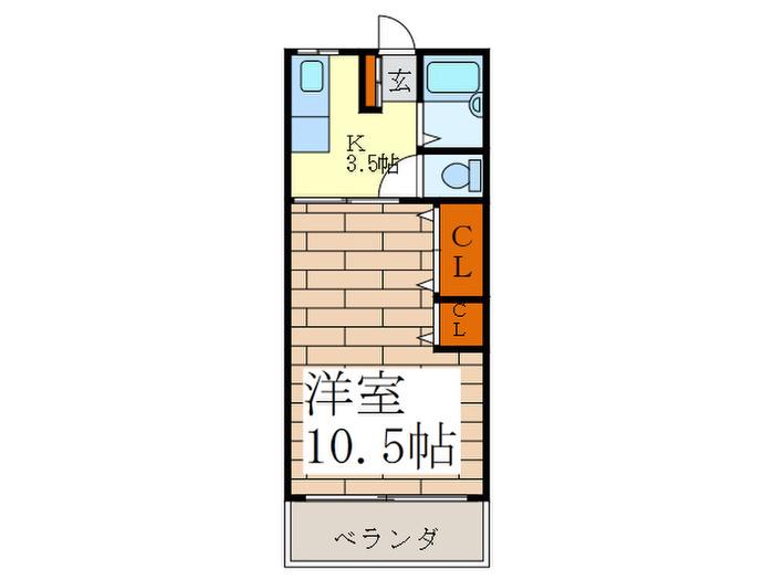 杉本コーポ(1K/3階)の間取り写真