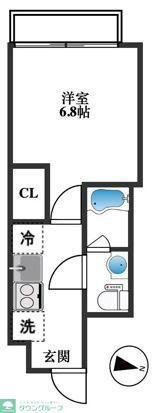 オークレスト小岩(1K/5階)の間取り写真
