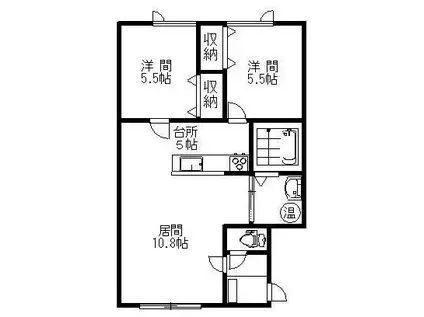 マークル(2LDK/2階)の間取り写真