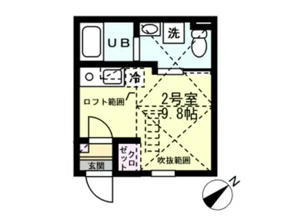 スペランツァ川崎小田(ワンルーム/1階)の間取り写真