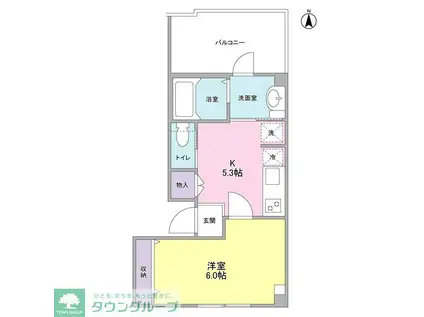 エムズ オーラム(1DK/3階)の間取り写真