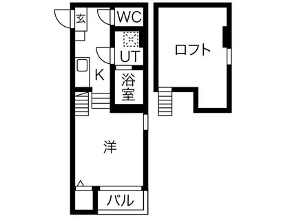 石場町ベース(1K/1階)の間取り写真