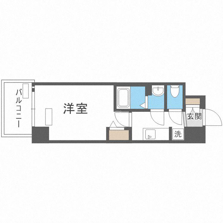 プレサンスOSAKADOMECITYクロスティ(1K/7階)の間取り写真