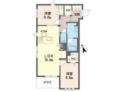 ココン文の里(2LDK/2階)の間取り写真