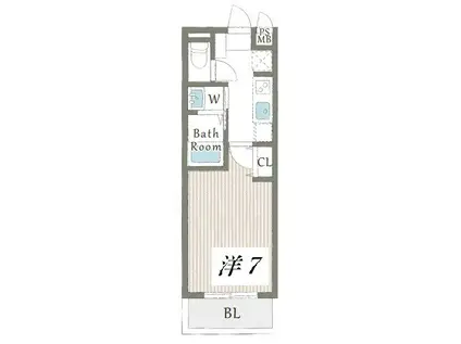 AILE青木(1K/3階)の間取り写真