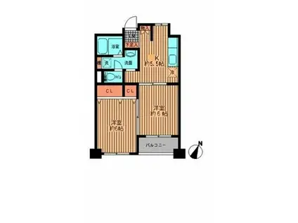 プライムアーバン勝どき(2DK/2階)の間取り写真