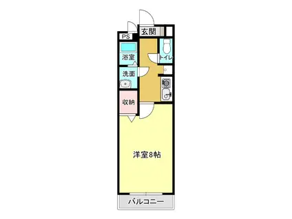 ロジュマンプラティーク(1K/4階)の間取り写真