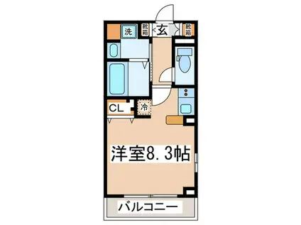 メイリリー経堂(ワンルーム/3階)の間取り写真