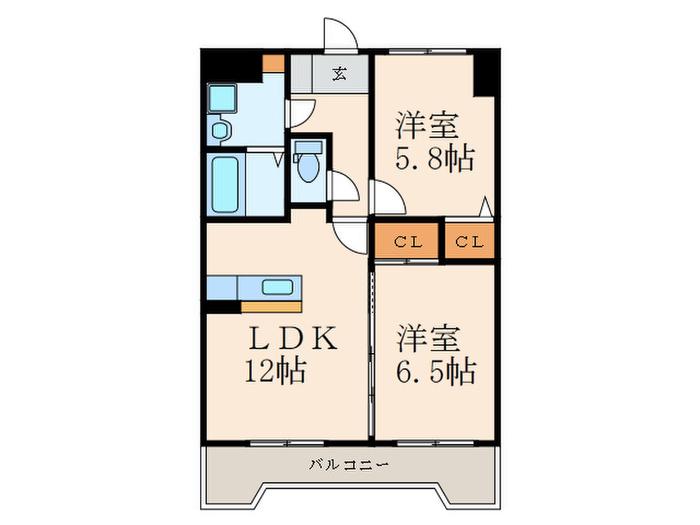 ERIOS COURT(2LDK/7階)の間取り写真