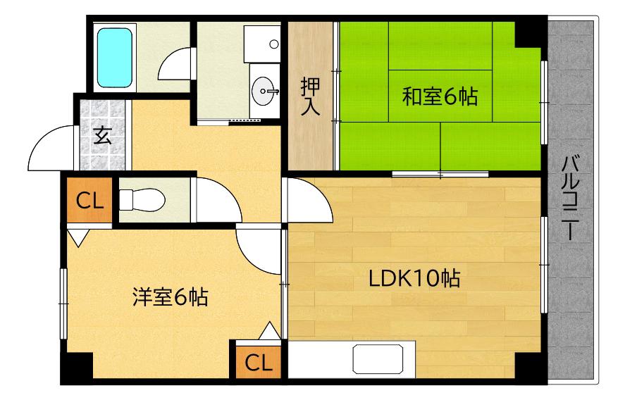 カミーノ ショウナン(2LDK/7階)の間取り写真