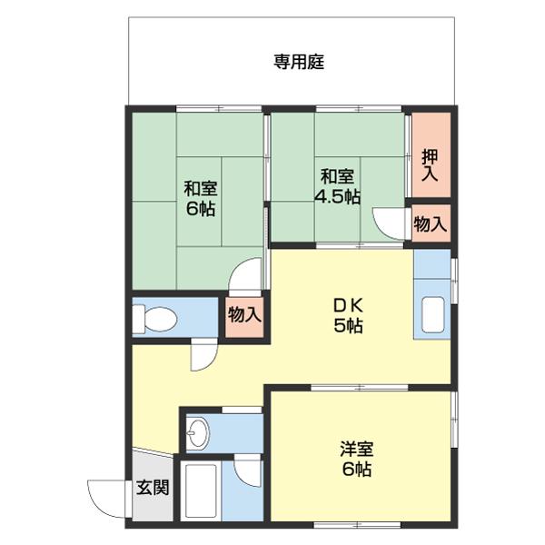辻本マンション(3DK/1階)の間取り写真