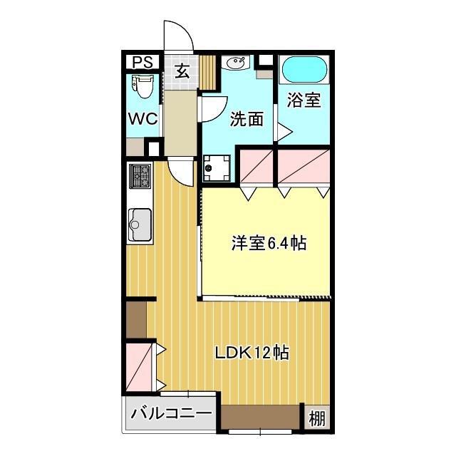 ジュエルモンテ・レーゼII(1LDK/1階)の間取り写真