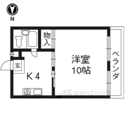 コーポ余座(ワンルーム/2階)の間取り写真