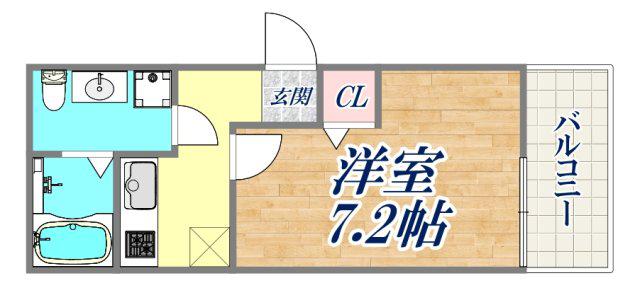 アリッサム(1K/1階)の間取り写真