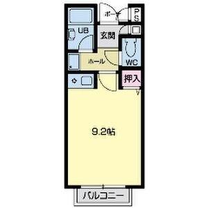 ドーム高峯(ワンルーム/2階)の間取り写真