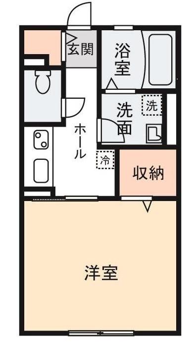 ブランハイツ(1K/2階)の間取り写真