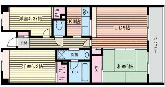 カ・アンジェリ(3LDK/3階)の間取り写真