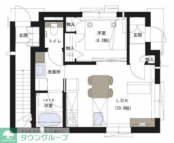 HALE LUANA ハレルアナ(1LDK/1階)の間取り写真