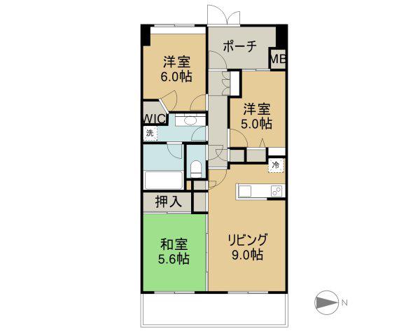 日神パレステージ小山ウインフォート(3LDK/5階)の間取り写真