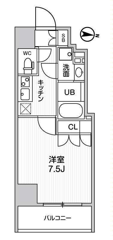 ガリシア森下V(1K/11階)の間取り写真