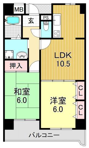 エスペランサ41(2LDK/8階)の間取り写真