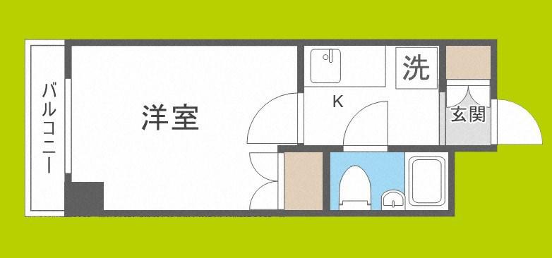 シャンクレール大国(1K/9階)の間取り写真