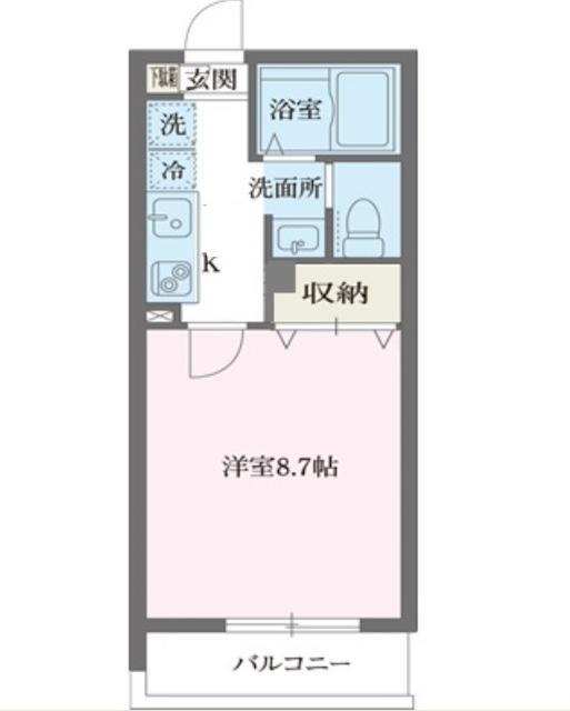 エルスタンザ東綾瀬DEUX(1K/3階)の間取り写真