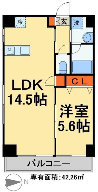 アークシティ松戸(1LDK/3階)の間取り写真