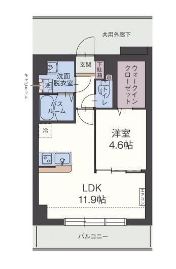 フィラトゥーラ 山本被服第一ビル(1LDK/4階)の間取り写真
