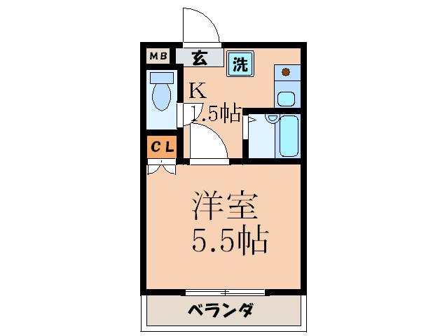 ルミエール垂水(1K/6階)の間取り写真