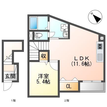 サンシティ白岳(1LDK/2階)の間取り写真