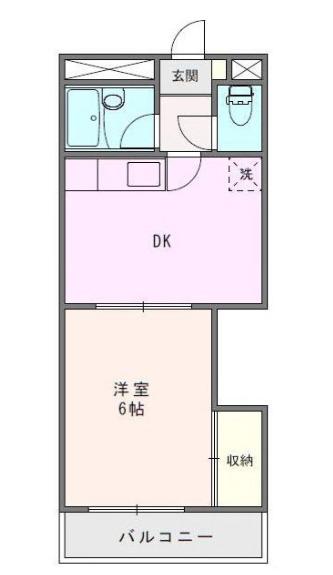 パークサイド野毛山(1DK/3階)の間取り写真