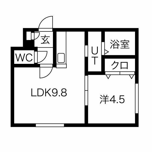 ING南8条(1LDK/3階)の間取り写真