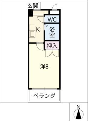 プレステージ35(1K/2階)の間取り写真