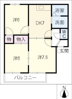 ハイツエミネンス(3DK/2階)の間取り写真