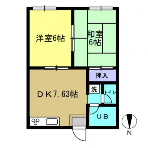 シティーハイツショーワ A棟(2DK/2階)の間取り写真