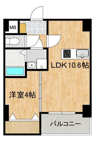 SAKURA TERRACE(1LDK/8階)の間取り写真