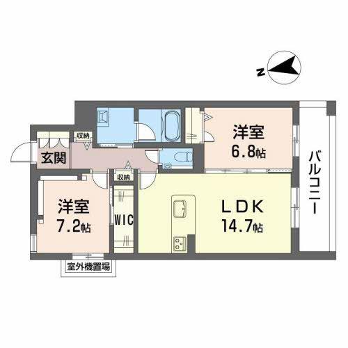 スターフェリシード(2LDK/2階)の間取り写真