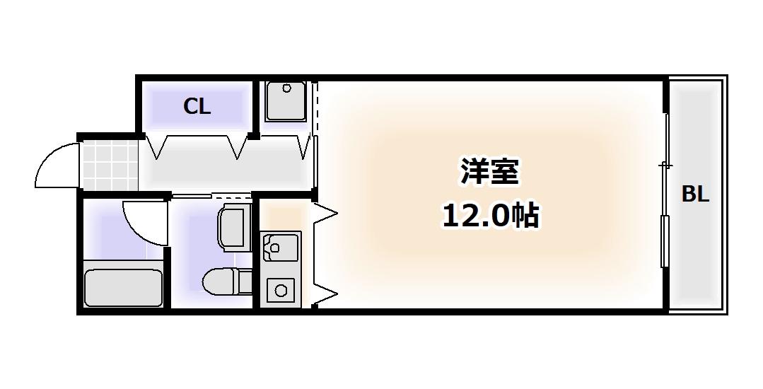 ＪＲ関西本線 ＪＲ難波駅 徒歩2分 10階建 築22年(1K/5階)の間取り写真