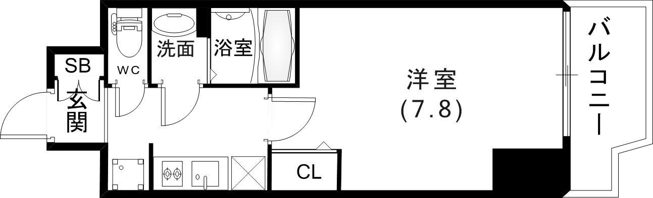 ララプレイスザ・神戸シルフ(1K/11階)の間取り写真