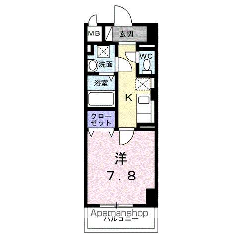 サンライズ 江平中町(1K/1階)の間取り写真