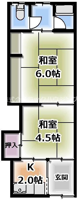 栄町文化(2K/2階)の間取り写真